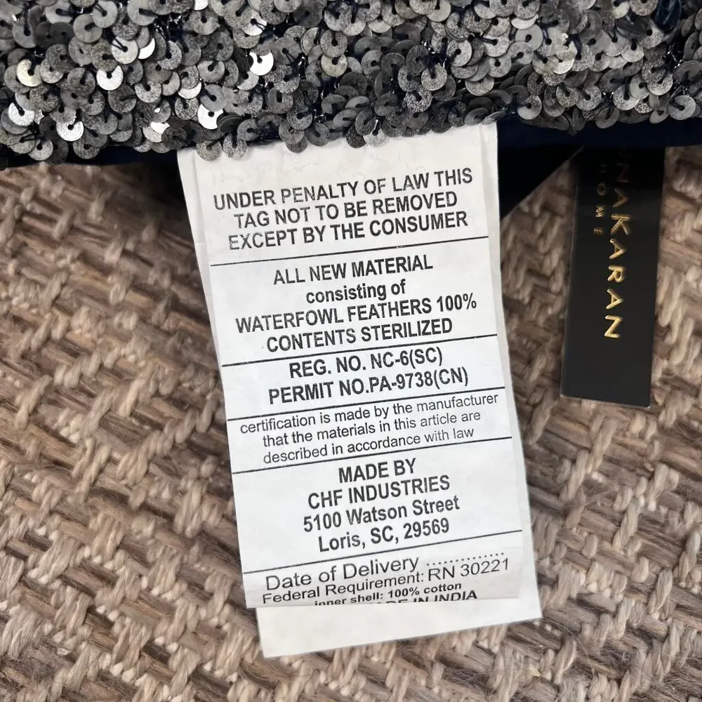 Dona Karan Sapphire Sequin Pillow 12